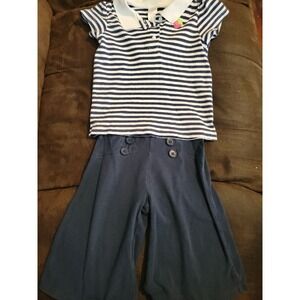 Gymboree vintage strawberry farm polo shirt size 4 capris size 3 outfit